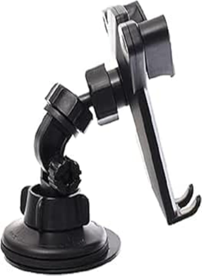 FROM H HOME 1477KH3 Car Phone Holder Suction Cup, Car Phone Holder for Dashboard a Wi shield, 360° Rotation Mobile Phone Holder for Car with Telescopic Angle with Exte ed Arm for Smartphones - Black